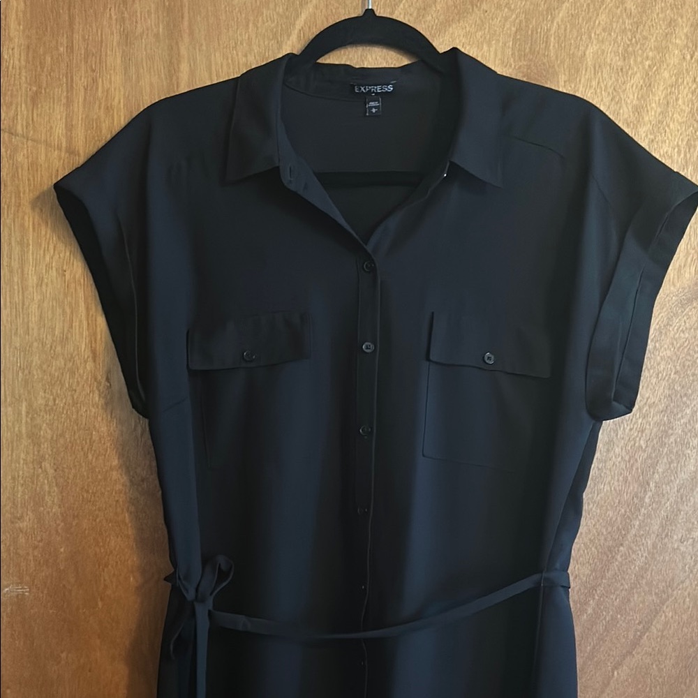 Express Black Shirt Dress - Picture 2 of 5